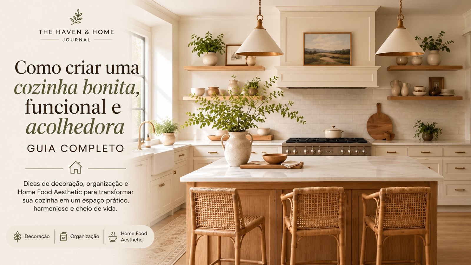 Como criar uma cozinha bonita, funcional e acolhedora: Guia Completo de decoração, organização e Home Food Aesthetic 